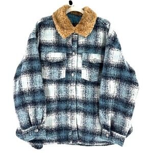 NEW Shyanne Women's Sherpa Collar Shacket XXL Turquoise Concho Snaps Western